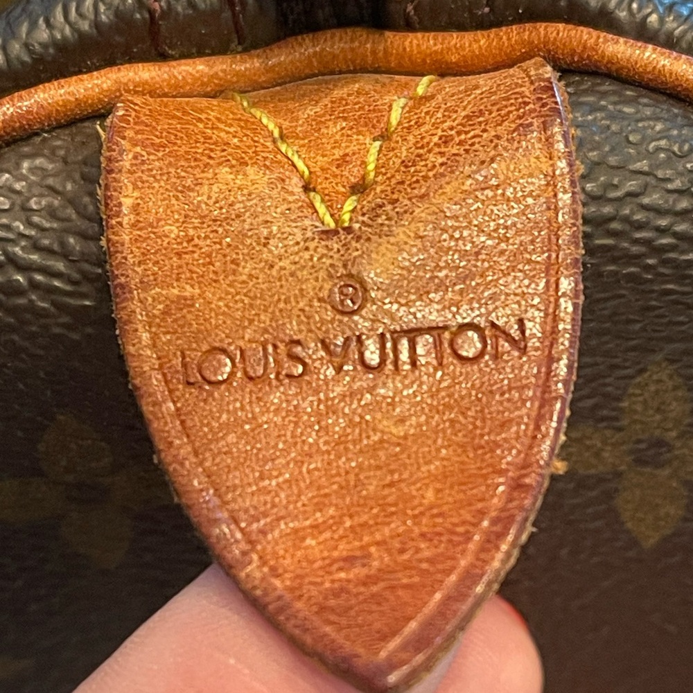 LOUIS VUITTON Brown Monogram Canvas & Leather Speedy 35 Satchel - Picture 9 of 16